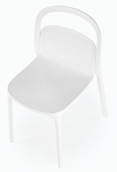 Białe minimalistyczne krzesło ogrodowe sztaplowane R3-S72