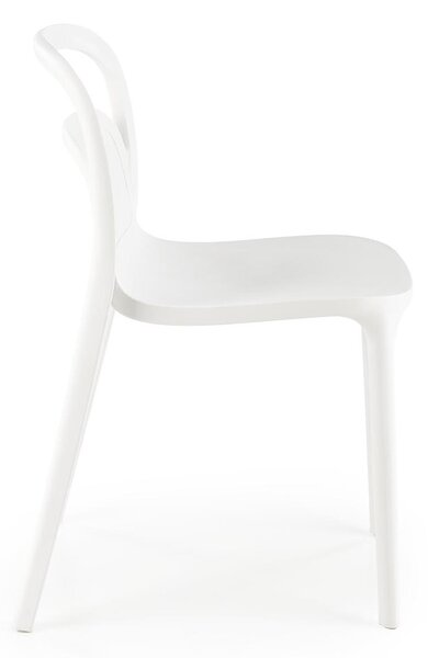 Białe minimalistyczne krzesło ogrodowe sztaplowane R3-S72