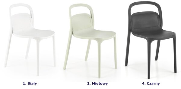 Białe minimalistyczne krzesło ogrodowe sztaplowane R3-S72