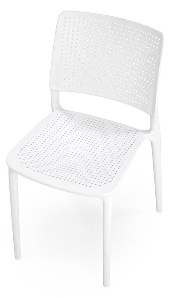 Białe minimalistyczne krzesło sztaplowane W0-E74