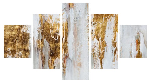 Obraz - Abstrakcja ze zotym (125x70 cm)
