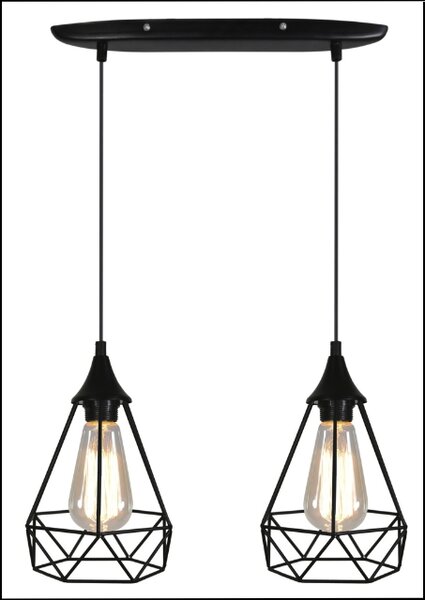 Podwójna czarna lampa wisząca - 3X K214 B5-Z30