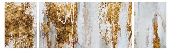 Obraz - Abstrakcja ze zotym (170x50 cm)