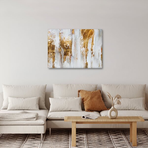 Obraz - Abstrakcja ze zotym (70x50 cm)