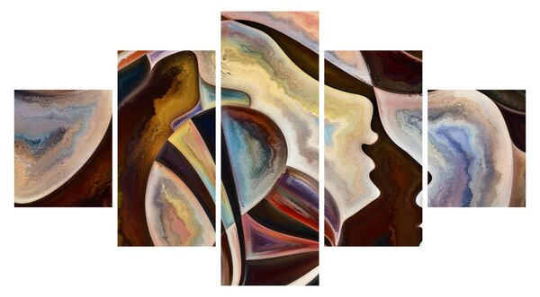 Obraz - Abstrakcja głów (125x70 cm)