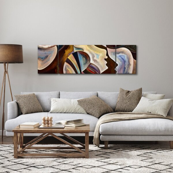 Obraz - Abstrakcja głów (170x50 cm)