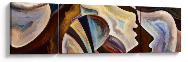 Obraz - Abstrakcja głów (170x50 cm)