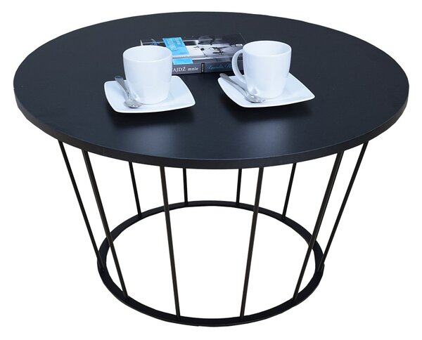 Czarny okrągły stolik kawowy - Savik 4X