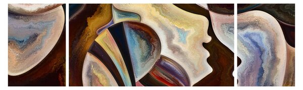 Obraz - Abstrakcja głów (170x50 cm)