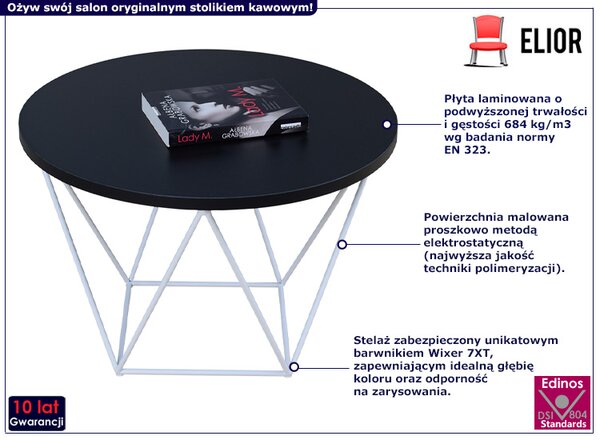 Minimalistyczny stolik kawowy z białym stelażem M0-E29