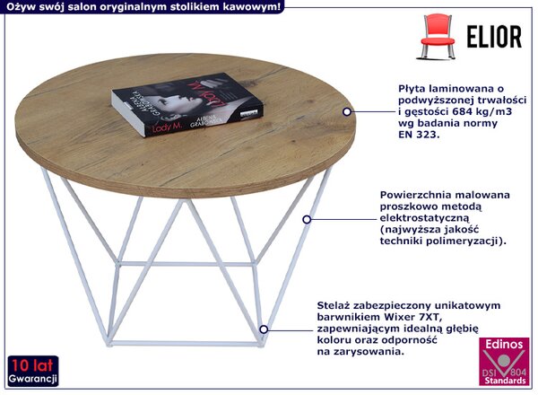 Stolik kawowy w stylu skandynawskim dąb lancelot C2-H62