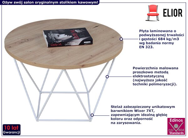 Skandynawski stolik kawowy dąb artisan P7-G57