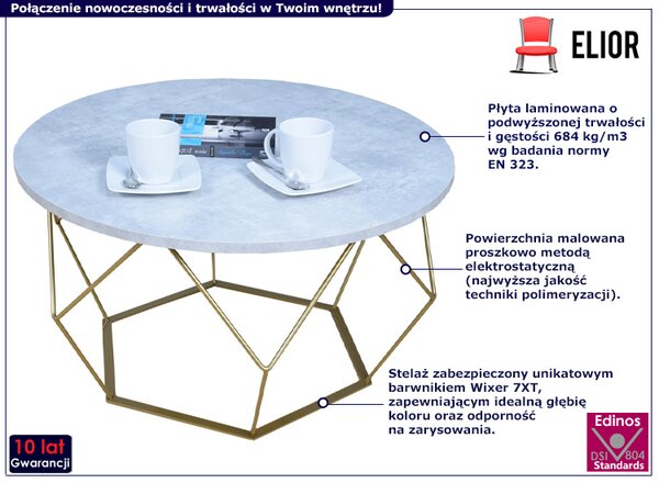 Okrągły stolik kawowy beton R7-C92