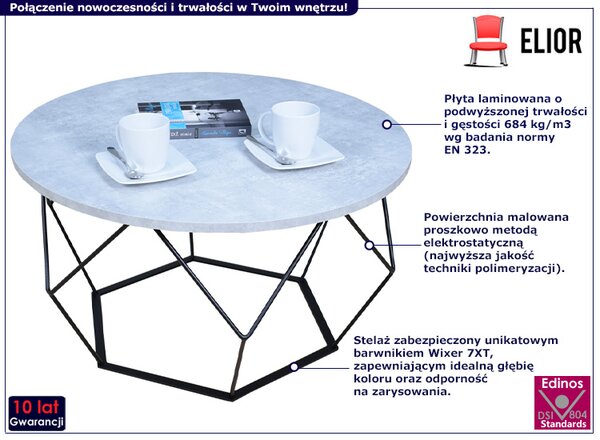 Nowoczesny stolik kawowy beton L4-Z49