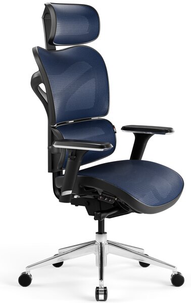 Krzesło biurowe z dzielonym oparciem Diablo V-Commander czarno-niebieski