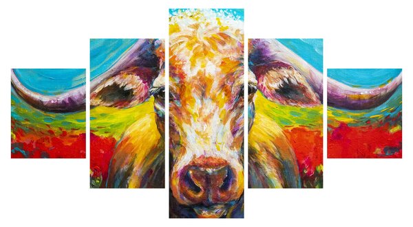 Obraz - Malowana krowa (125x70 cm)