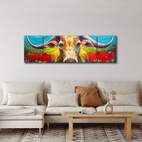 Obraz - Malowana krowa (170x50 cm)