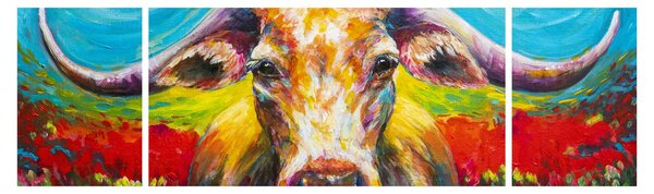 Obraz - Malowana krowa (170x50 cm)