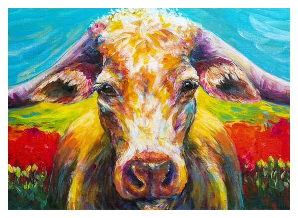 Obraz - Malowana krowa (70x50 cm)
