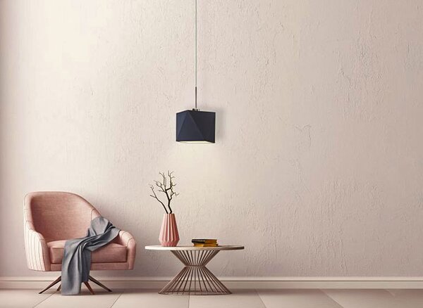 Geometryczna lampa wisząca na chromowanym stelażu - P3-Z26