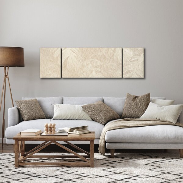 Obraz - Liście w teksturze (170x50 cm)