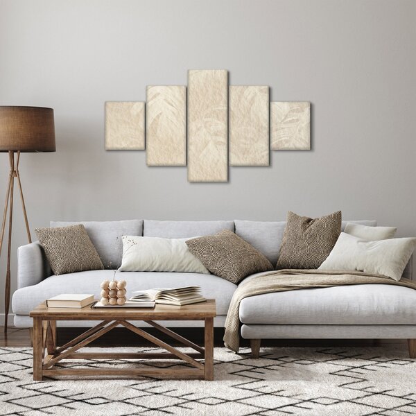 Obraz - Liście w teksturze (125x70 cm)