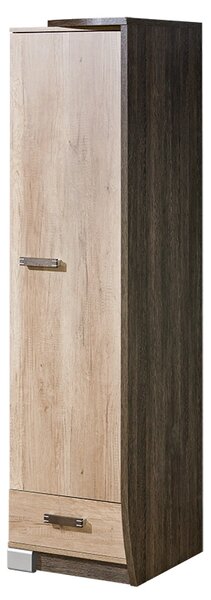 Szafa wąska jednodrzwiowa 50 cm z szufladą do salonu prawa Romero R17P 1D1S Dąb Canyon/Arusha