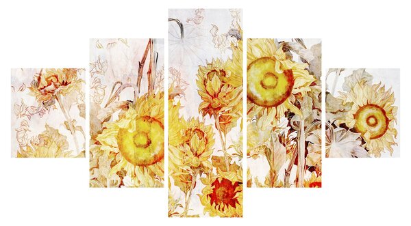 Obraz - Słoneczniki, malarstwo (125x70 cm)