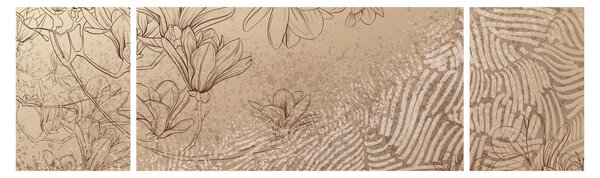 Obraz - Rysowane kwiaty (170x50 cm)