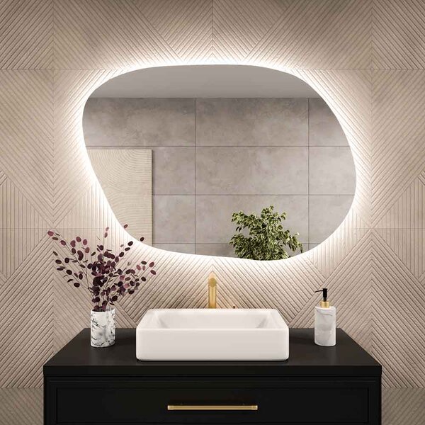 Lustro Nieregularne bez Ramy STAIN IV 50 x 36 cm Neutralna Brak Brak