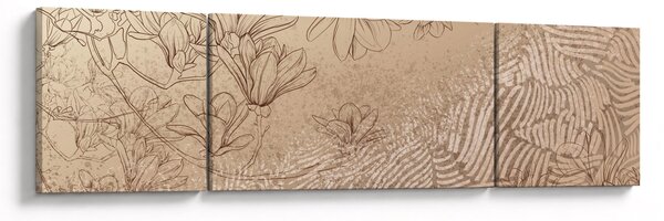 Obraz - Rysowane kwiaty (170x50 cm)