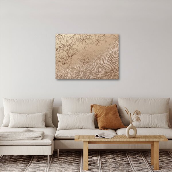 Obraz - Rysowane kwiaty (70x50 cm)