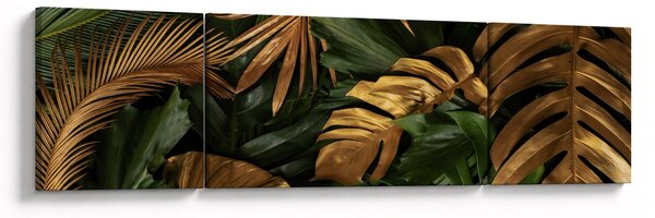 Obraz - Złote liście (170x50 cm)