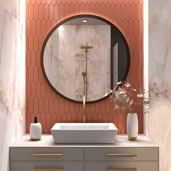 Lustro Cornice w Ramie Metalowej Brąz 50 cm