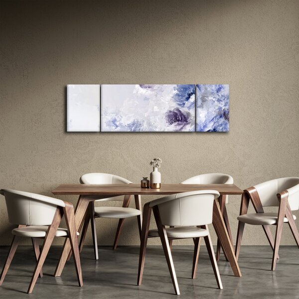 Obraz - Kwiaty, teksturowane malarstwo (170x50 cm)