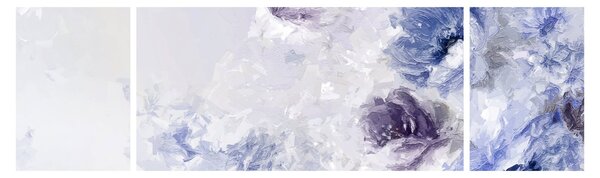 Obraz - Kwiaty, teksturowane malarstwo (170x50 cm)