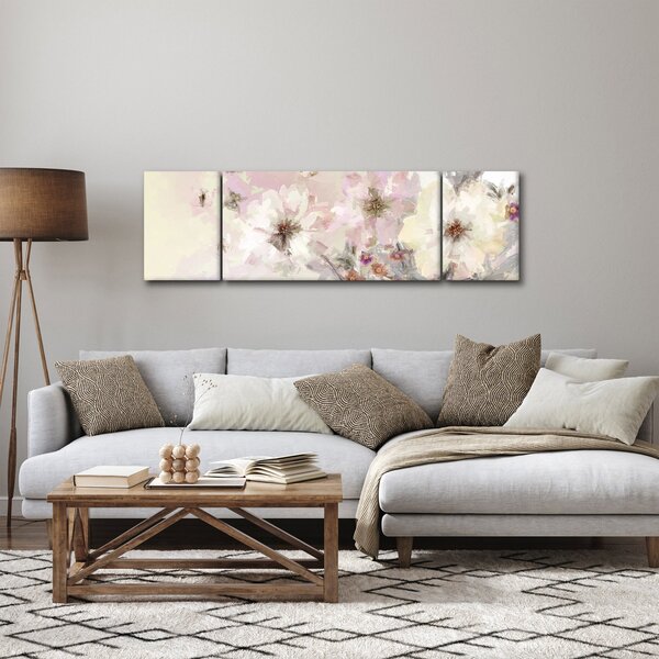 Obraz - Kwiaty malarstwo (170x50 cm)
