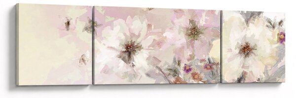 Obraz - Kwiaty malarstwo (170x50 cm)