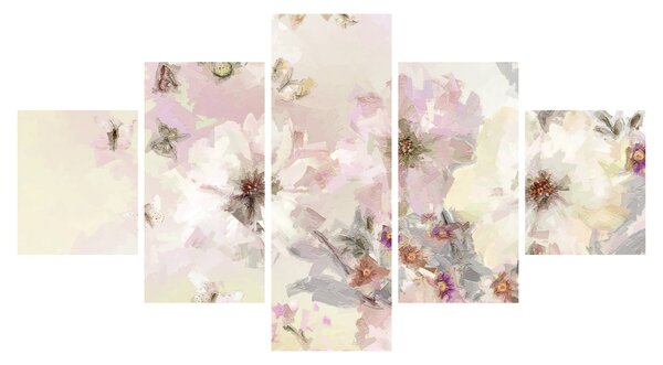 Obraz - Kwiaty malarstwo (125x70 cm)