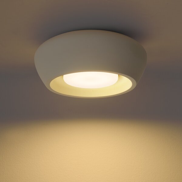 Nowoczesna okrągła beżowa lampa sufitowa - Concerto