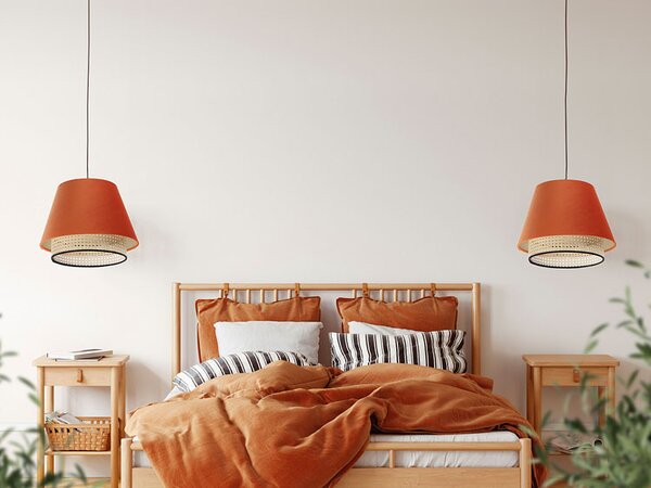 Czerwona stożkowa lampa wisząca boho - A343 F2-G81