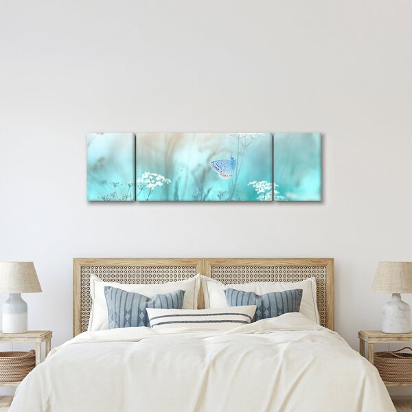 Obraz - Motyl w niebieskim (170x50 cm)