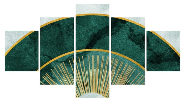 Obraz - Kształty ze złotą teksturą (125x70 cm)