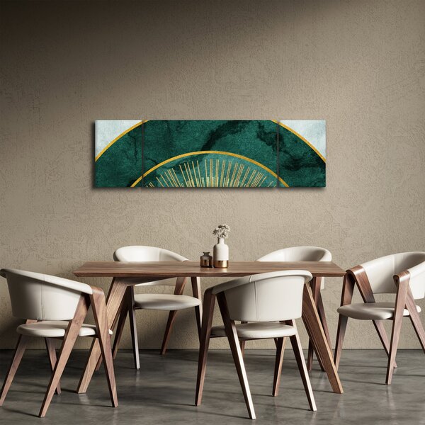 Obraz - Kształty ze złotą teksturą (170x50 cm)