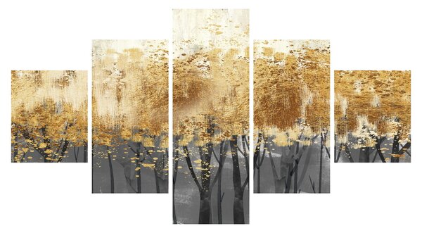 Obraz - Złote drzewa (125x70 cm)