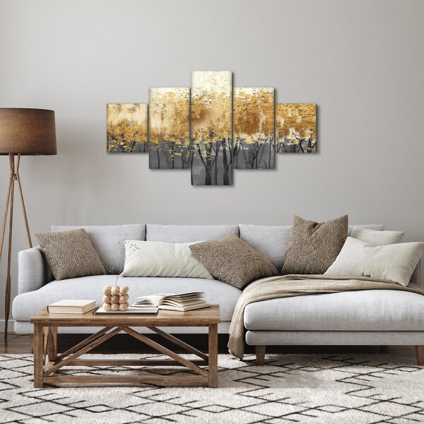 Obraz - Złote drzewa (125x70 cm)