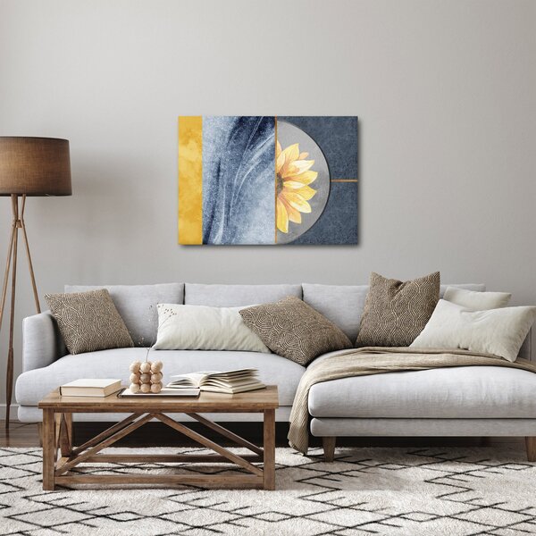 Obraz - Kształty i kwiat (70x50 cm)