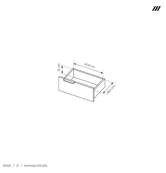 EMWOmeble Komoda RAVE (D) 103 d3s dąb viking/beżowy