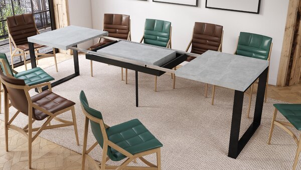 AVARI Beton Jasny Atelier - STÓŁ LOFTOWY DO SALONU/JADALNI ROZKŁADANY DO 270 lub 290 cm!