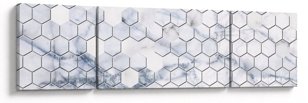 Obraz - Marmurowe sześciokąty (170x50 cm)